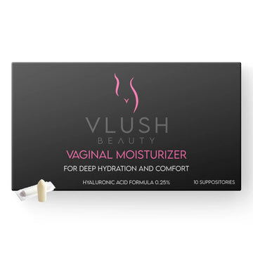 VLUSH Vaginal Moisturizer Suppositories - Deep Hydration with Hyaluronic Acid for Vaginal Dryness, Menopause Support & Daily Comfort, Made in FDA Registered Facility - Hormone-Free (10 Count) VLUSH Au supplements