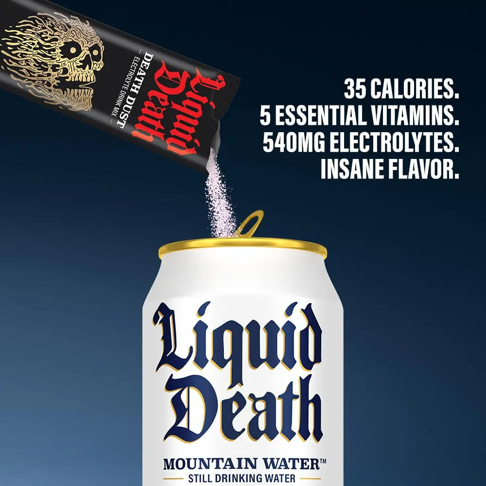 Liquid Death Electrolyte Death Dust - Hydration Powder Packets - 3 Flavors - 12-Stick Liquid Death Au supplements