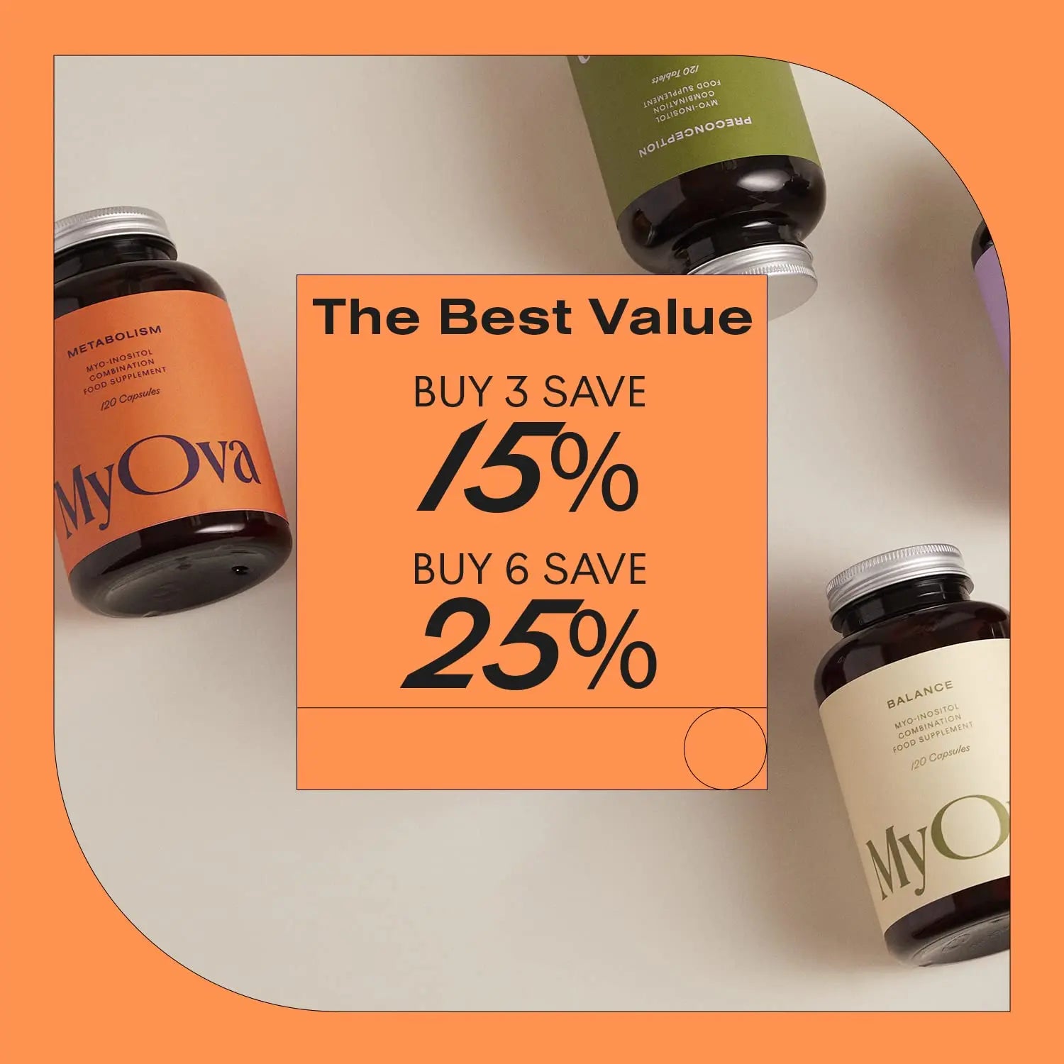 MyOva Metabolism PCOS Supplement - 120 capsules, 30-Day Supply - 2000mg MyOva Au supplements