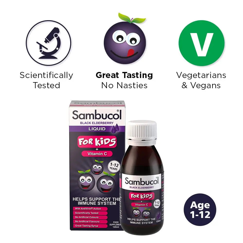 Sambucol Kids 120 ml For Immune Support, Drop Sambucol Au supplements
