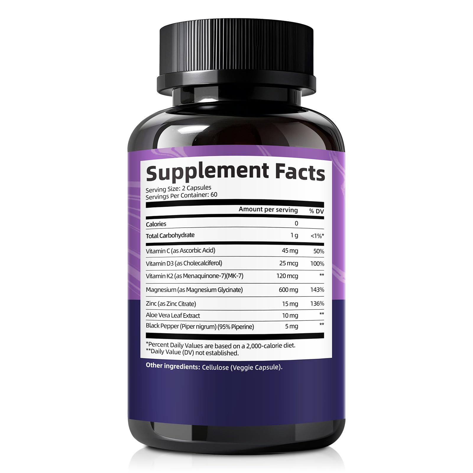 Magnesium Glycinate 600mg Vitamin D3 K2 Supplement with Vitamin C, Zinc, & Aloe Vera - Bone Support, Energy & Mood Manage & Sleep Health for Men & Women, Non-GMO, Vegan, 120 Capsules Femmetra Au supplements