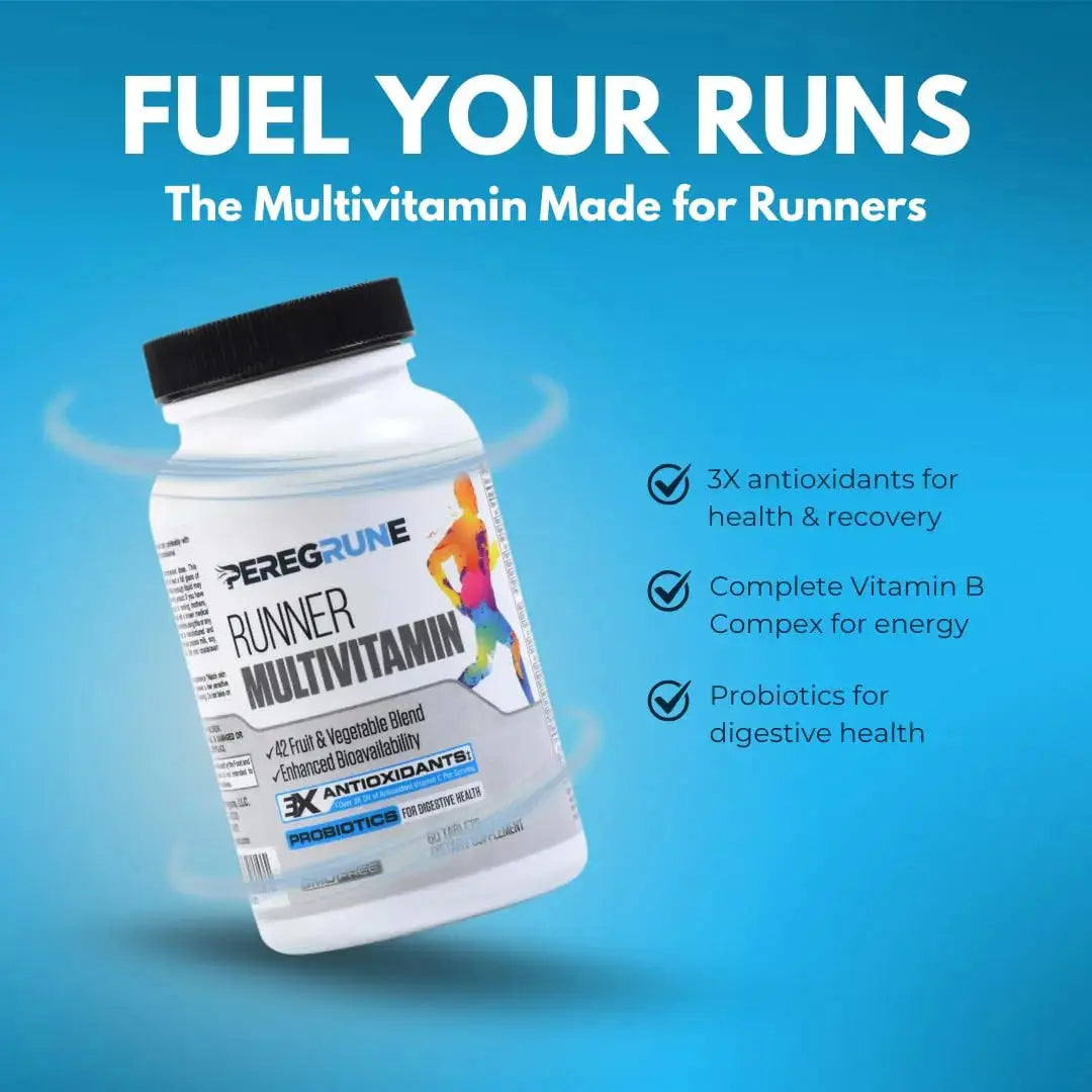 PEREGRUNE Runner Multivitamin | Engineered Vitamin with Antioxidants and Complete B Complex to Support Endurance & Energy | PEREGRUNE Au supplements
