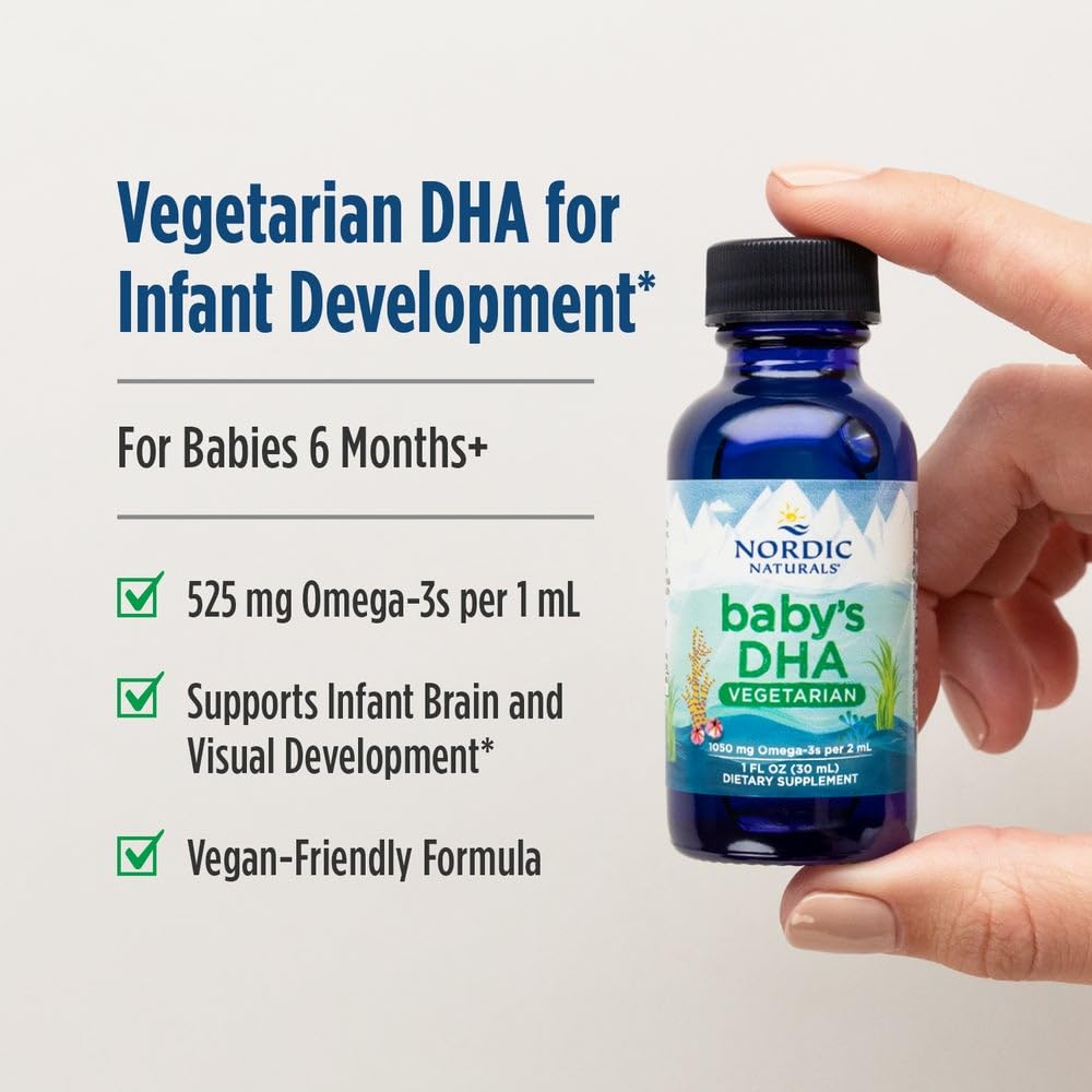 Nordic Naturals Baby’s DHA Vegetarian, Unflavored - 1050 mg Plant-Based Omega-3-1 oz - Supports Brain & Vision Development in Babies - Non-GMO, Vegan - 15 Servings Nordic Naturals Au supplements