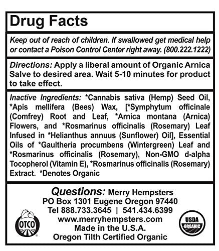 Merry Hempsters Organic Arnica Salve Single (2-Pack) The Merry Hempsters Au supplements
