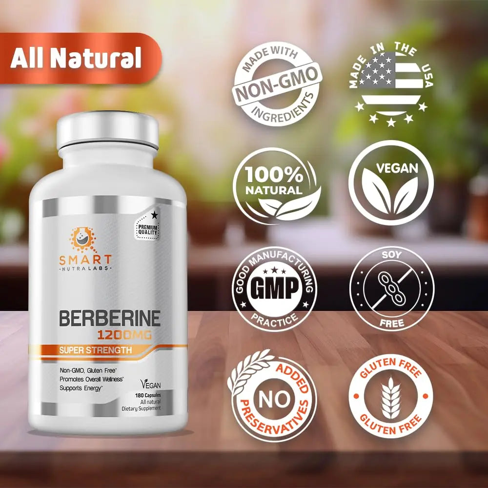 Smart Nutra Labs Premium Berberine HCL 1200mg- 180 Vegan Capsules, 100% Pure Smart Nutra Labs Au supplements