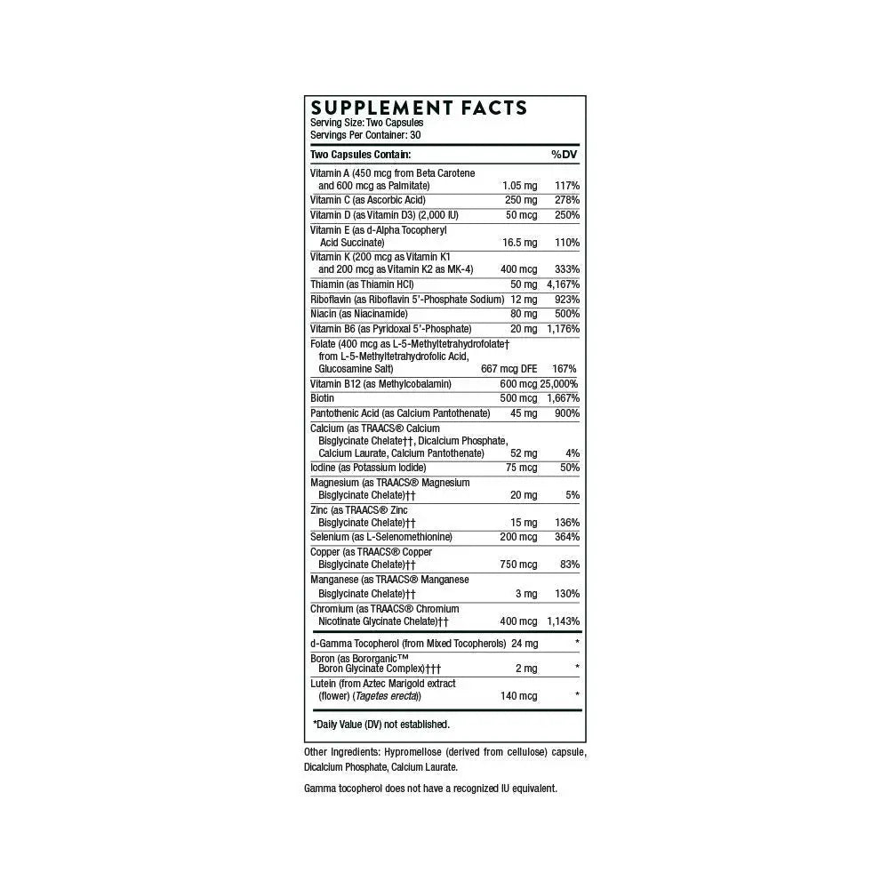 THORNE Basic Nutrients 2/Day - Comprehensive Daily Multivitamin with Optimal Bioavailab THORNE Au supplements