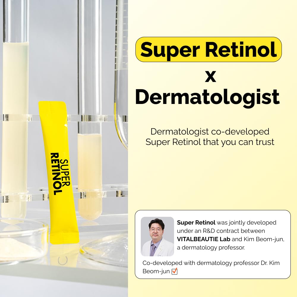 VITALBEAUTIE Super Retinol - Ingestible Liposomal Retinol & Vitamin C 1000mg Powder - Vegan K-Beauty Skin Supplement for Radiant Glass Skin & Tone, Dark Spot Care, 30 Packets VITALBEAUTIE Au supplements