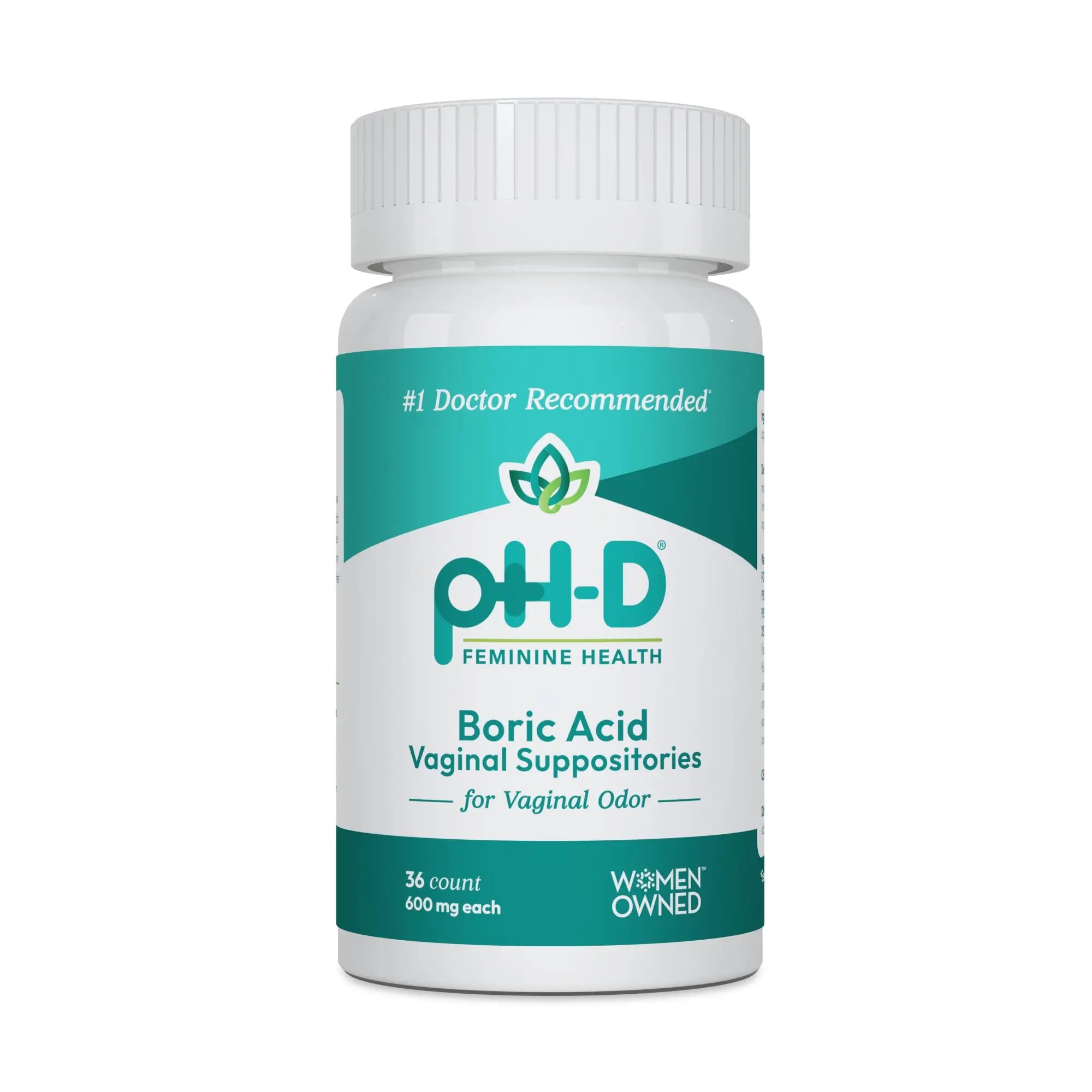 pH-D Feminine Health Support - 600 mg Boric Acid Suppositories - Woman Owned - for Vaginal Odor Use - 36 Count pH-D Feminine Health Support Au supplements
