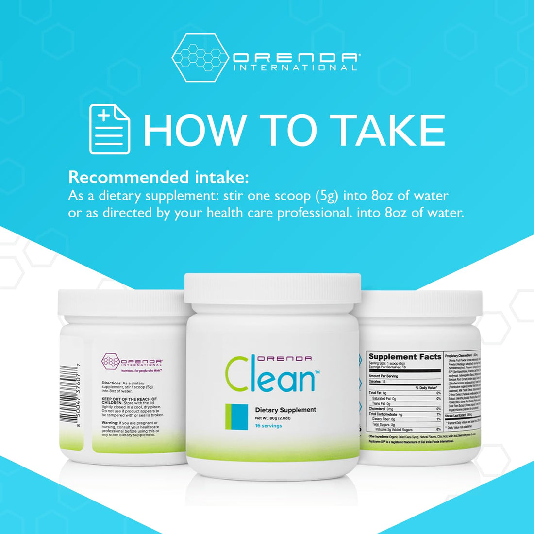 Orenda Clean - Peptizyme-SP EN, Aronia Berry, Aloe Vera and More for Digestive Support - Nutrient-Rich Supplement for Wellness - 80g, 16 Servings Orenda International Au supplements