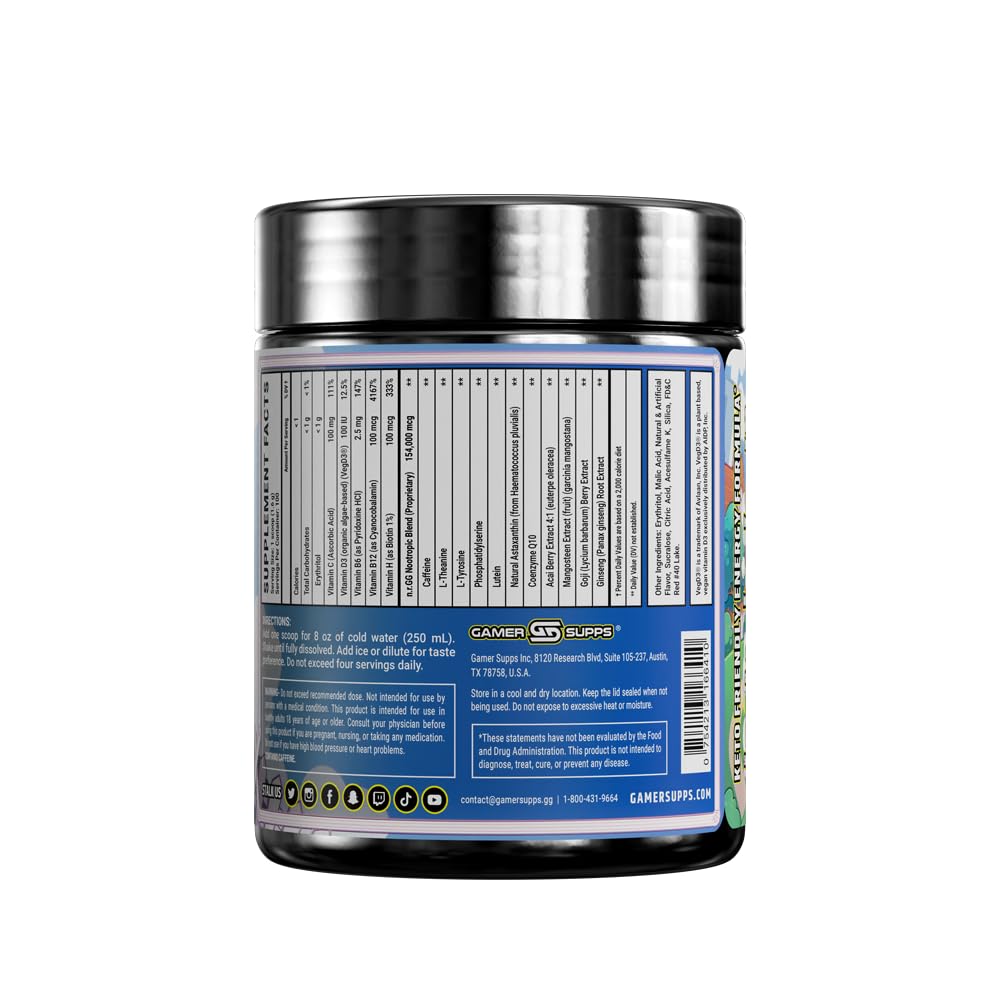 Gamer Supps GG Energy - Goof Juice by MoistCr1TiKaL (100 Servings) - Keto Friendly Gaming Energy and Nootropic Blend, Sugar Free + Organic Caffeine + Vitamins + Immune Support, Powder Drink Gamer Supps Au supplements