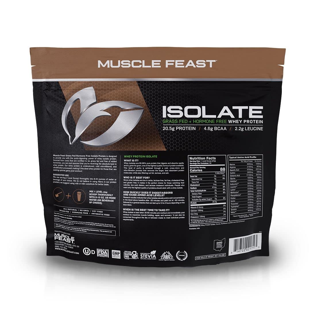 Muscle Feast Grass-Fed Whey Protein Isolate, All Natural Hormone Free Pasture Raised Muscle Feast Au supplements