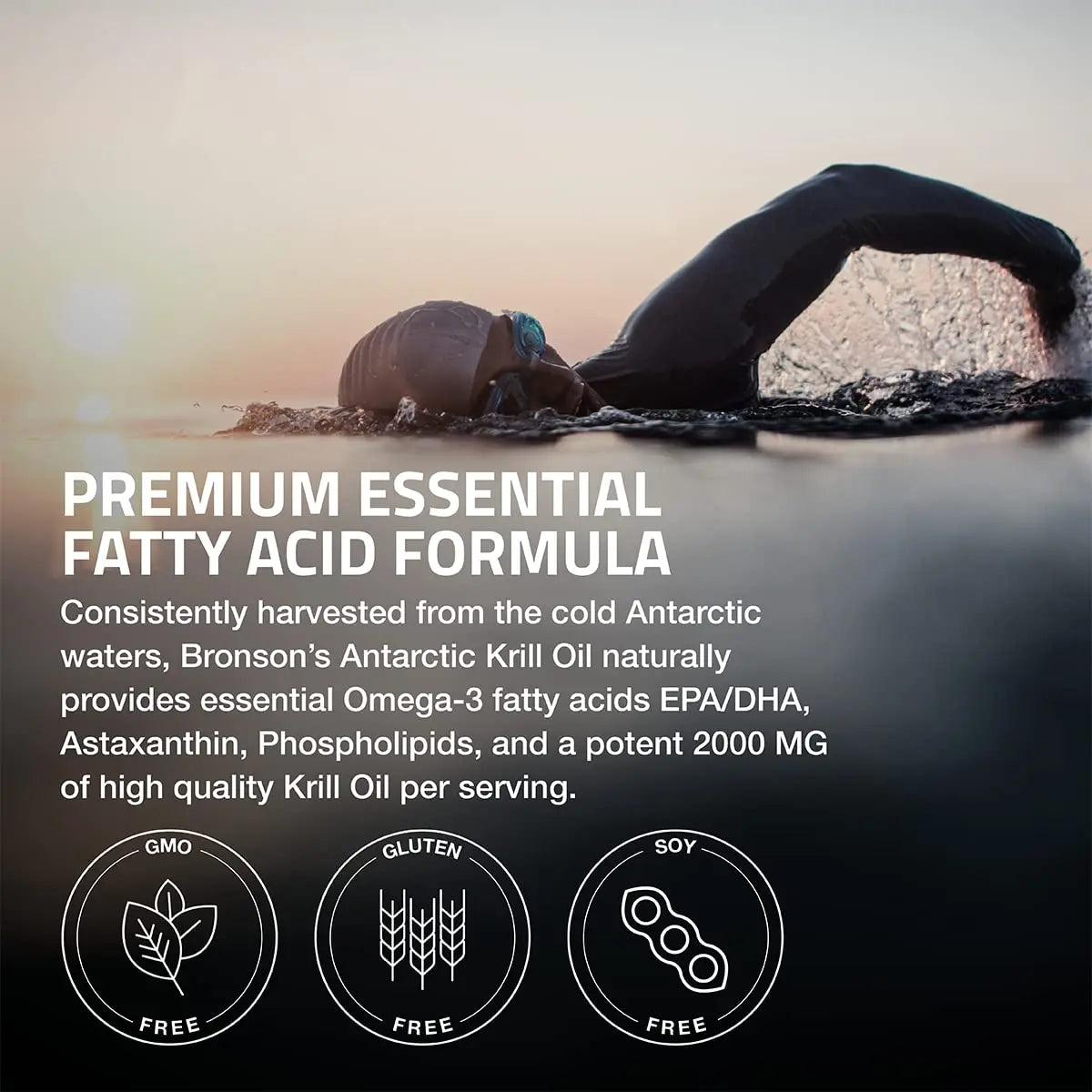 Bronson Antarctic Krill Oil 2000 mg with Omega-3s EPA, DHA, Astaxanthin and Phospholipids 120 Softgels (60 Servings) Bronson Au supplements