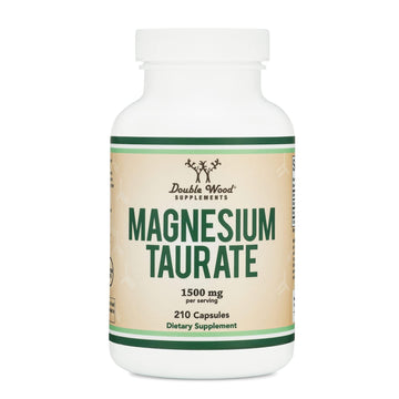 Magnesium Taurate Supplement for Cardiovascular Health to Boost Magnesium Levels (1,500mg per Serving, 210 Vegan Capsules) Non-GMO, Gluten Free