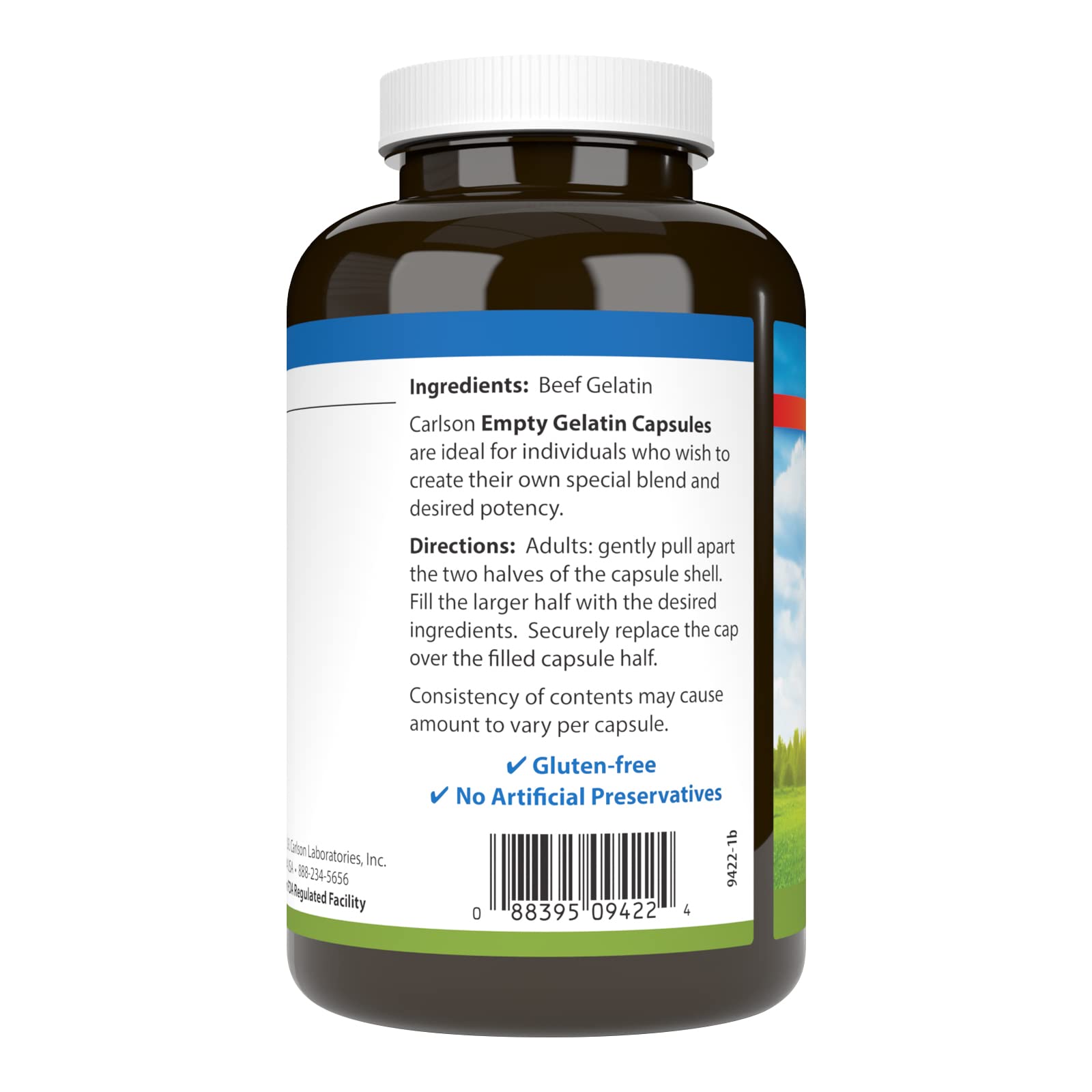 Carlson - Empty Gelatin #00 Capsules, Easy to Separate & Fill, 150 capsules Carlson Au supplements