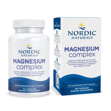 Nordic Naturals Magnesium Complex - 90 Capsules - 225 mg Magnesium, 1.9 mg Iron - Brain & Heart Health, Mood, Energy, & Muscle Relaxation - Non-GMO, Vegan - 30 Servings Nordic Naturals Au supplements