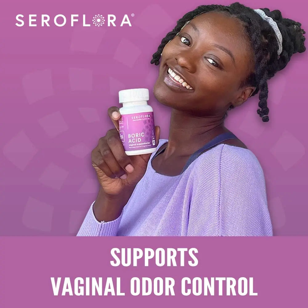 Seroflora Boric Acid Vaginal Suppositories 600mg – 30 Count with 7 Applicators for Odor Control & pH Balance Feminine Hygiene Support, Natural Intimate Care, Made in USA SEROVERA Au supplements