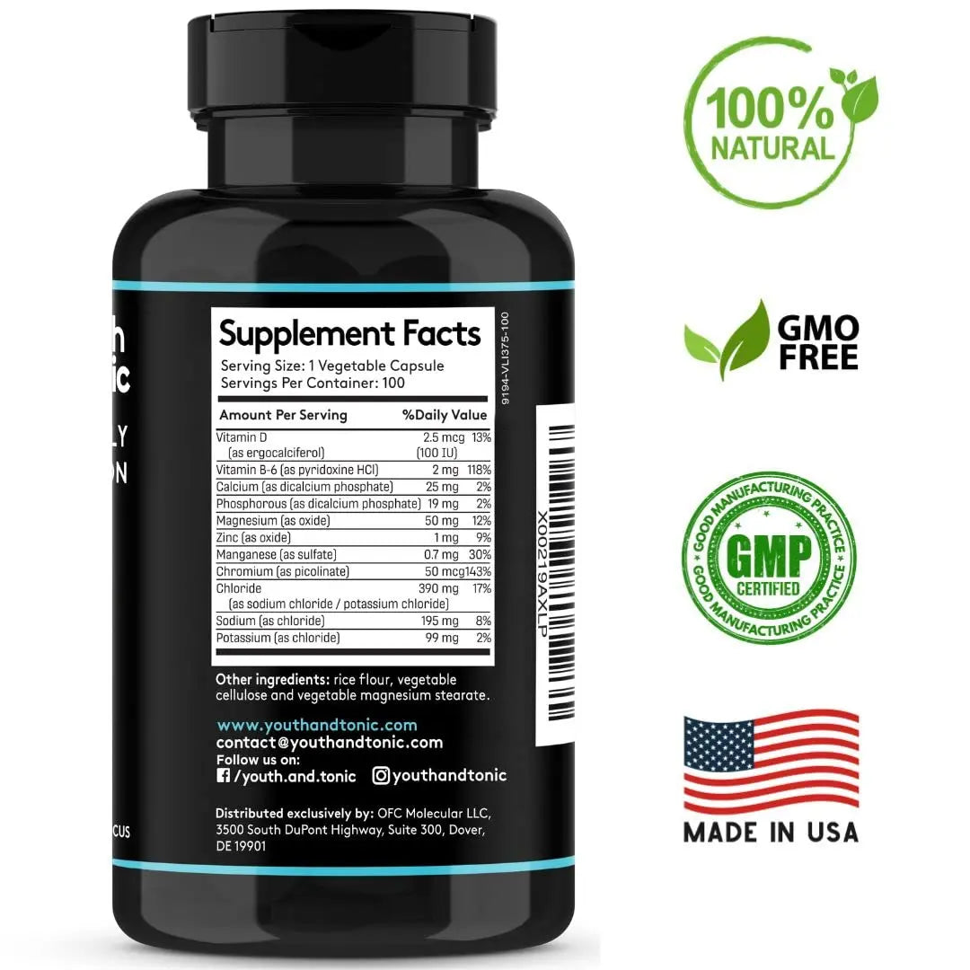 Complete Electrolyte Supplement | Highest Bioavailability | Cmax Chloride Youth & Tonic Au supplements