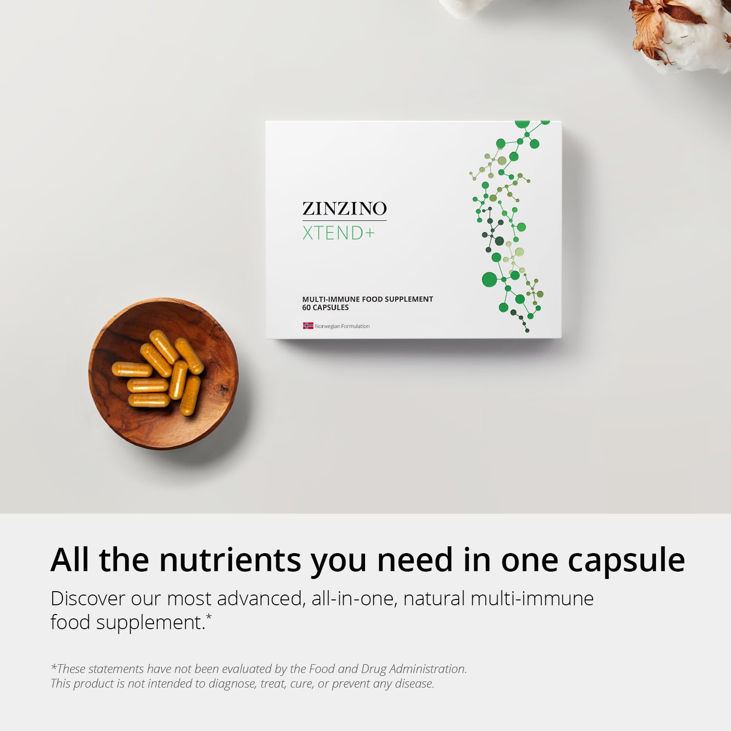 Zinzino Xtend + - Multi Immune Supplement - Essential Vitamins, Minerals & Vitamin C for Immune Support, Energy & Focus - 60 Capsules ZINZINO Au supplements