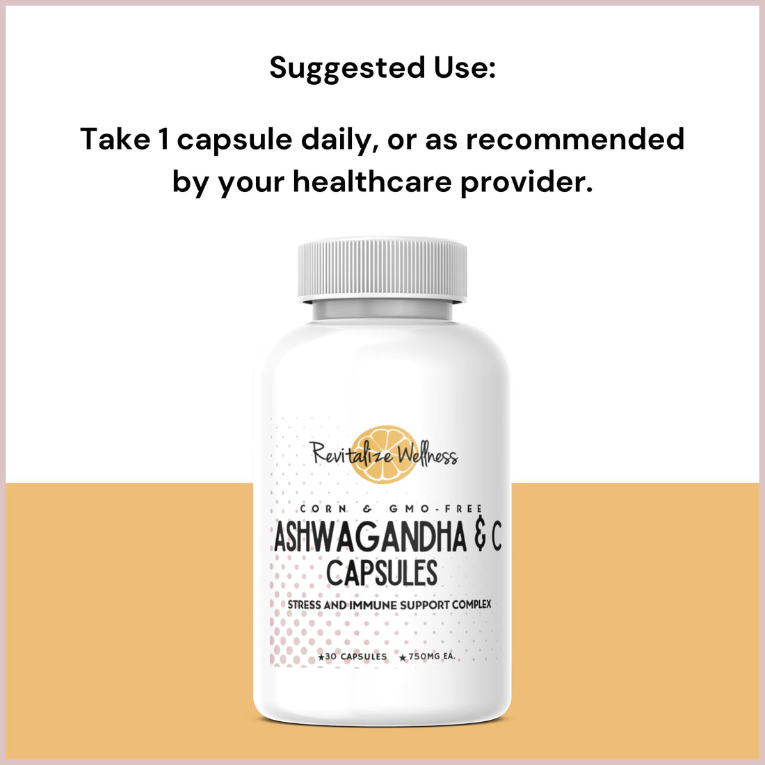 Revitalize Wellness Ashwagandha + Vitamin C Capsules | Stress and Immune Support Complex | with 550 mg Ashwagandha and 200 mg Vitamin C per Serving | 30 Servings Revitalize Wellness Au supplements