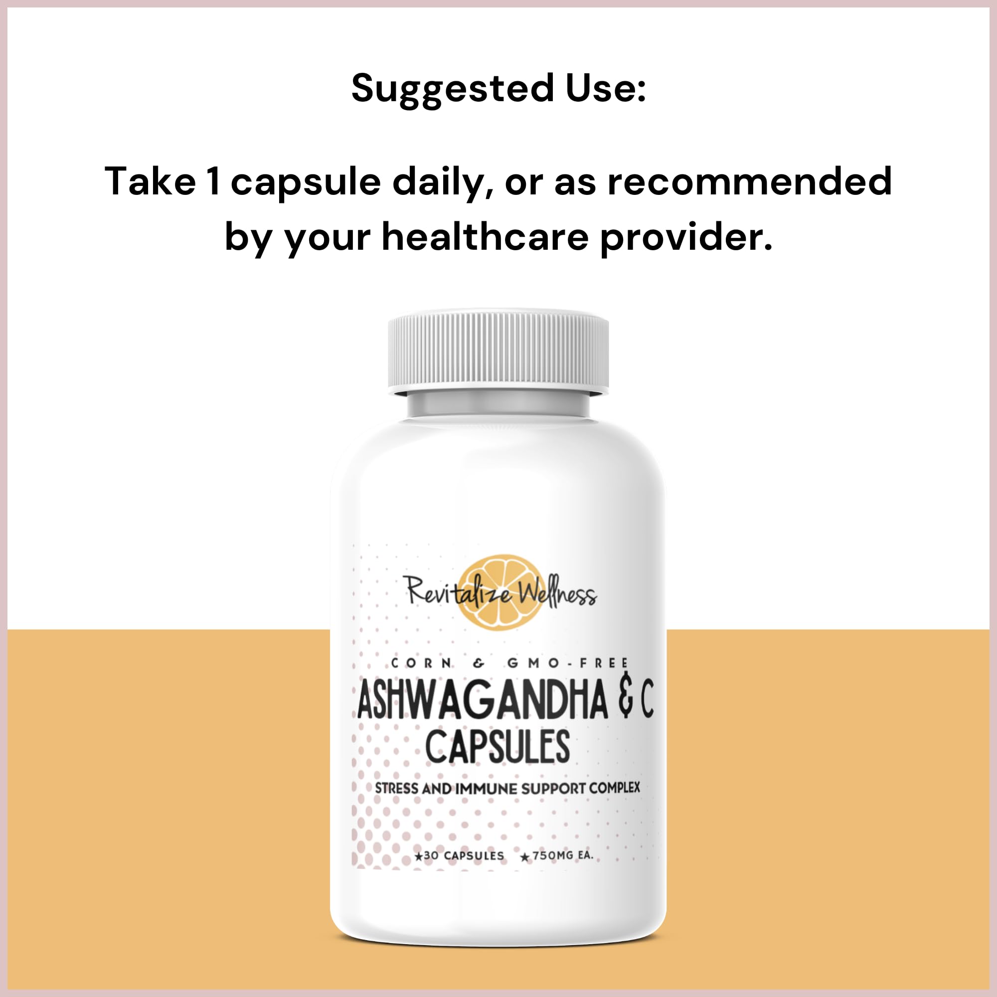 Revitalize Wellness Ashwagandha + Vitamin C Capsules | Stress and Immune Support Complex | with 550 mg Ashwagandha and 200 mg Vitamin C per Serving | 30 Servings Revitalize Wellness Au supplements