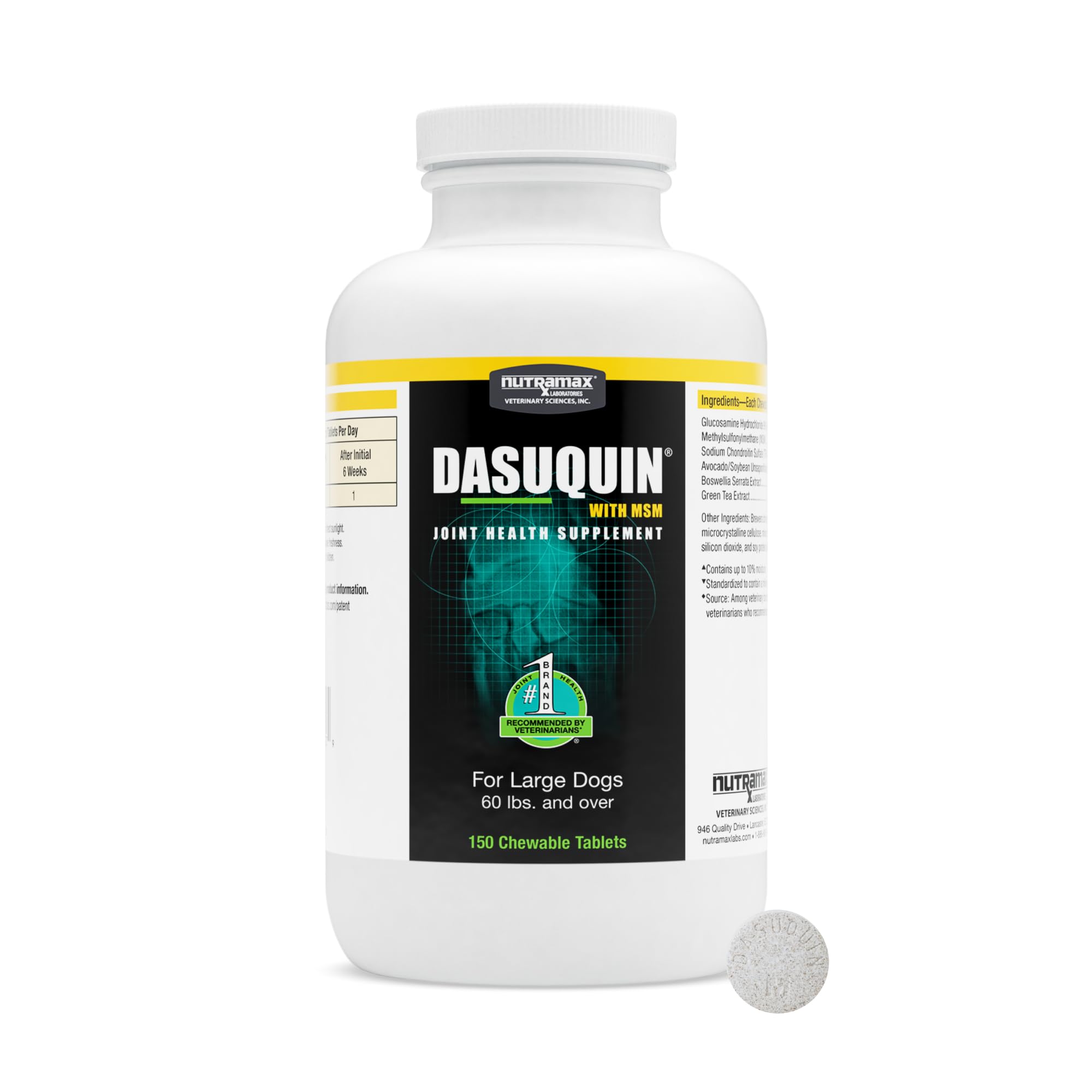 Nutramax Dasuquin for Large Dogs, Joint Health Supplement, Contains Glucosamine for Dogs, Plus Chondroitin, ASU, MSM and More, Supports Healthy Joints, Chewable Tablets, 150 Count Nutramax Laboratories Au supplements