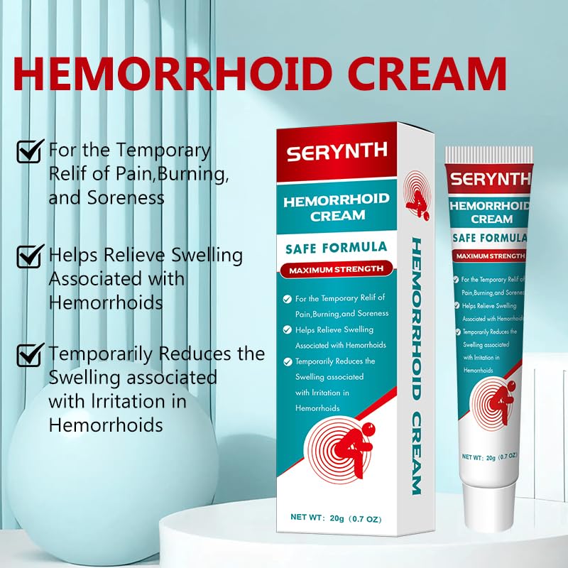 SERYNTH Hemorrhoid and Anal Fissure Ointment, Hemorrhoid Treatment, Fast Relief from Swelling, Pain, Itching, Burning (20g) SERYNTH Au supplements
