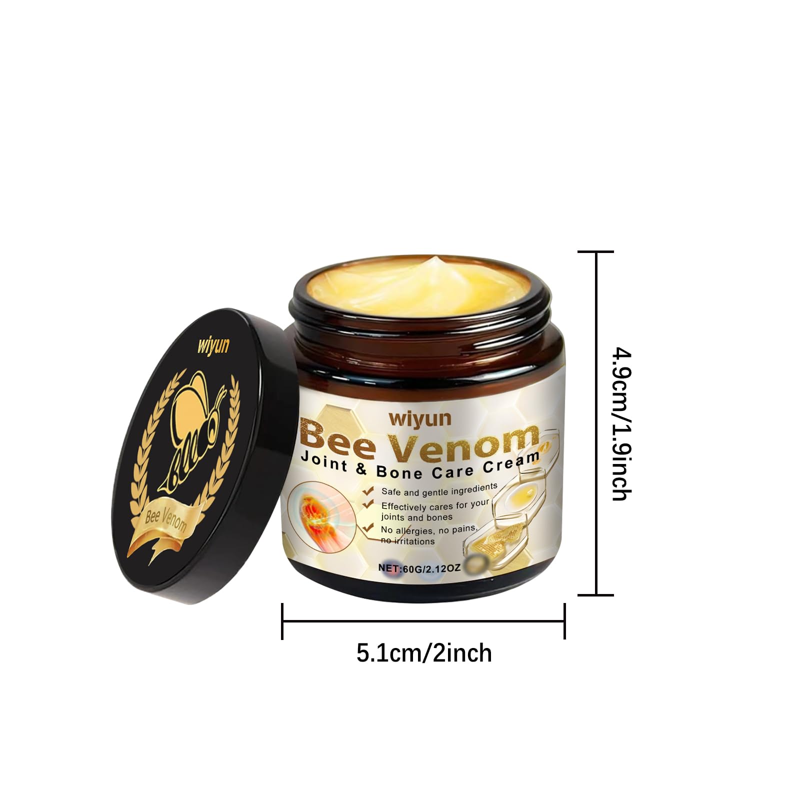 JOYVOIDX Bee Venom Joint Cream with with Glycerin & Lemon Extract, Helps Soothe Joint & Muscle Discomfort, Intense Moisturizing,Provides Cooling Sensation, Non-Greasy Fast Absorbing Formula,2.12 oz JOYVOIDX Au supplements
