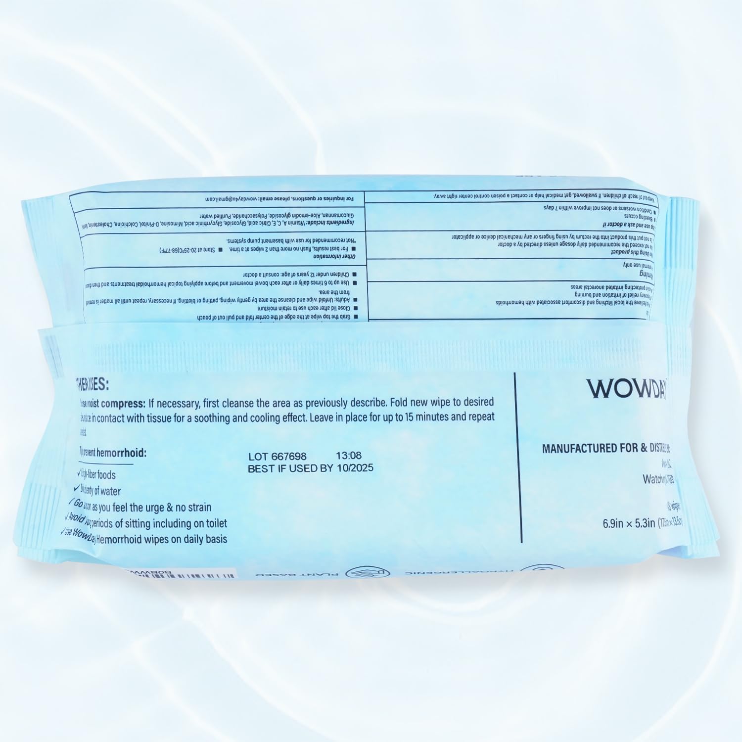 Wowday Flushable Hemorrhoid Wipes | Medicated Witch Hazel Wipes Ph Balanced | 112 Count Natural Fragrance Free Adult Hemorrhoids Witch Hazel Wipe for Butt Itch WowDay Au supplements