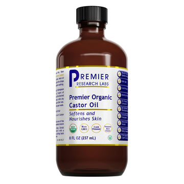Premier Research Labs Organic Castor Oil for Face - Cold Pressed 100% Pure Castor Oil for Hair Growth, Skin & Body, Hexane Free - 8 Oz Bottle Premier Research Labs Au supplements