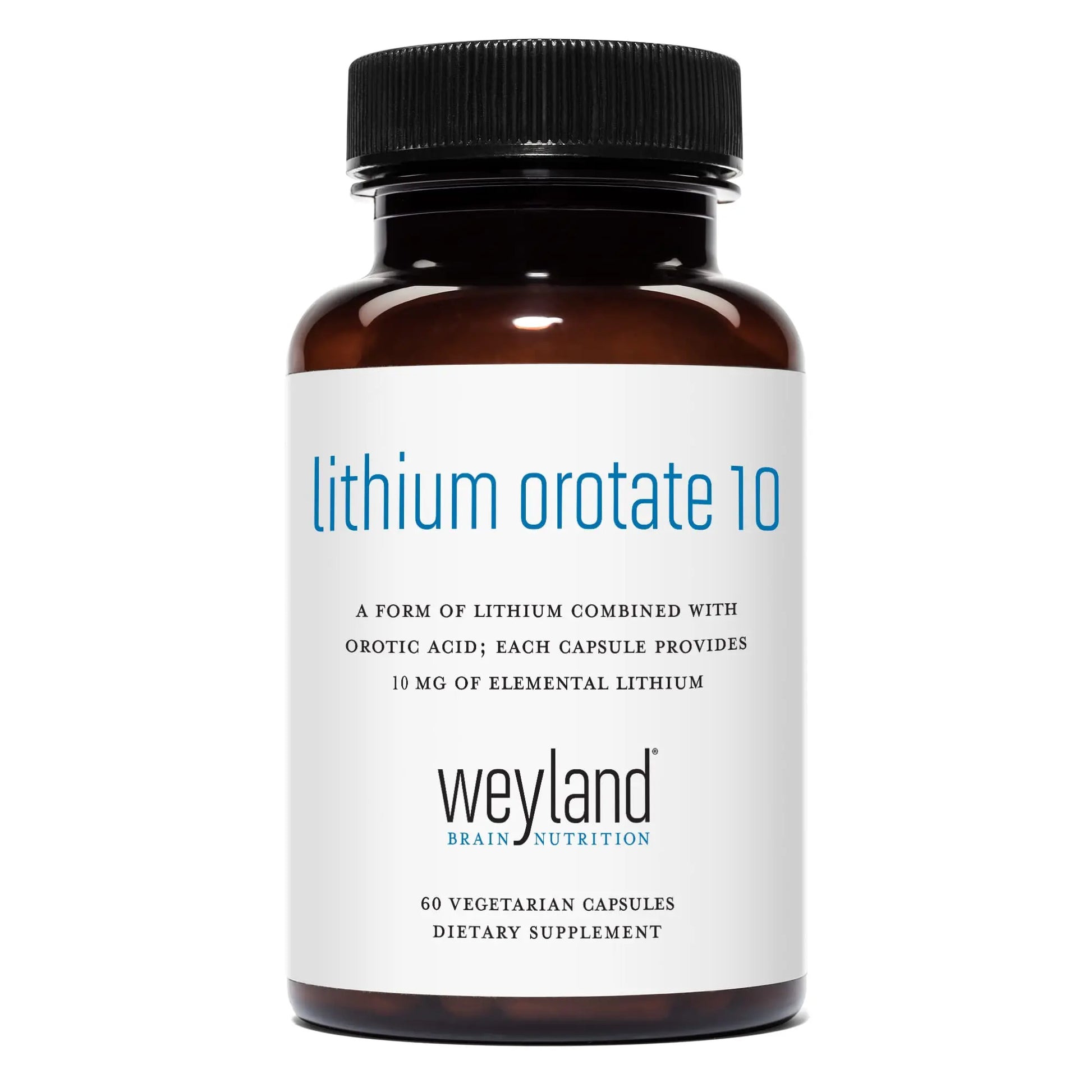 Weyland Brain Nutrition: Lithium Orotate 10mg (1 Bottle), 60 Vegetarian Weyland Brain Nutrition Au supplements