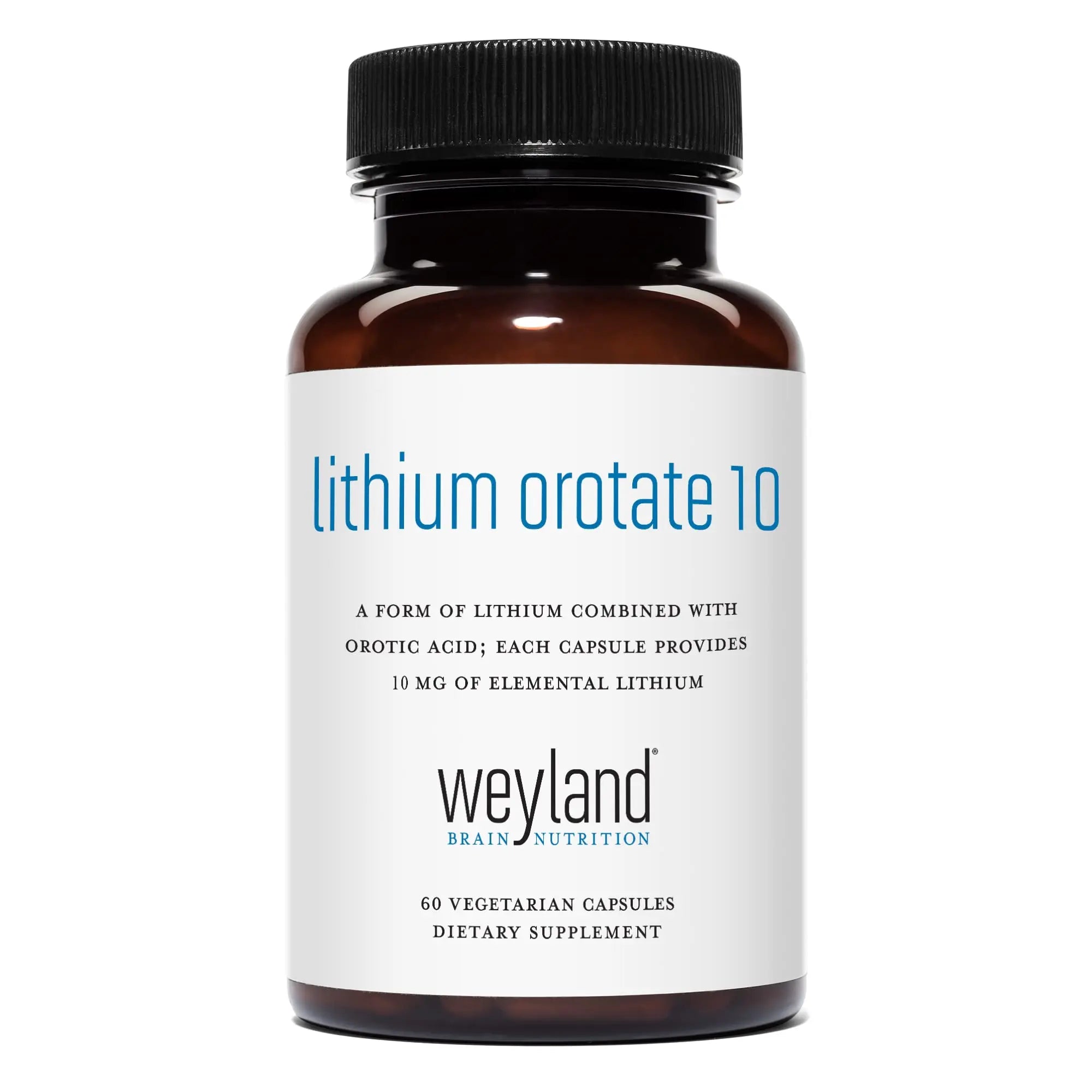 Weyland Brain Nutrition: Lithium Orotate 10mg (1 Bottle), 60 Vegetarian Weyland Brain Nutrition Au supplements