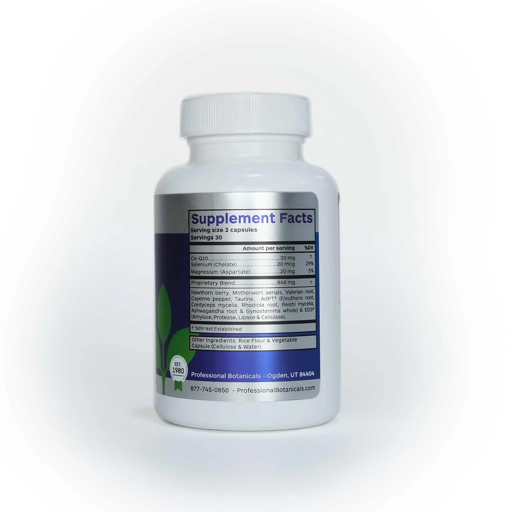 Professional Botanicals Cardio-CoQ CoQ10 - Vegan Formulated Coenzyme Q10 with Hawthorne Berry Valerian Root and Cayenne Pepper - 60 vegetarian capsules Professional Botanicals Au supplements