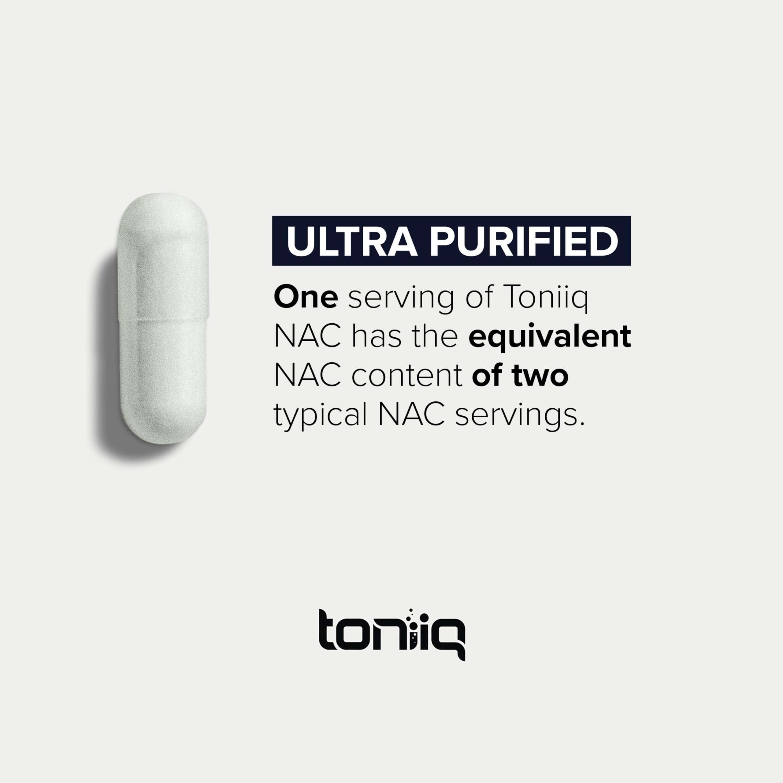 Toniiq 1300mg NAC - 4 Month Supply - Min. 98%+ Tested Purity - Ultra High Strength Bioavailable NAC Cysteine Supplement - 240 Vegetarian N Acetyl Cysteine Capsules -Lab Tested TQ Toniiq Au supplements