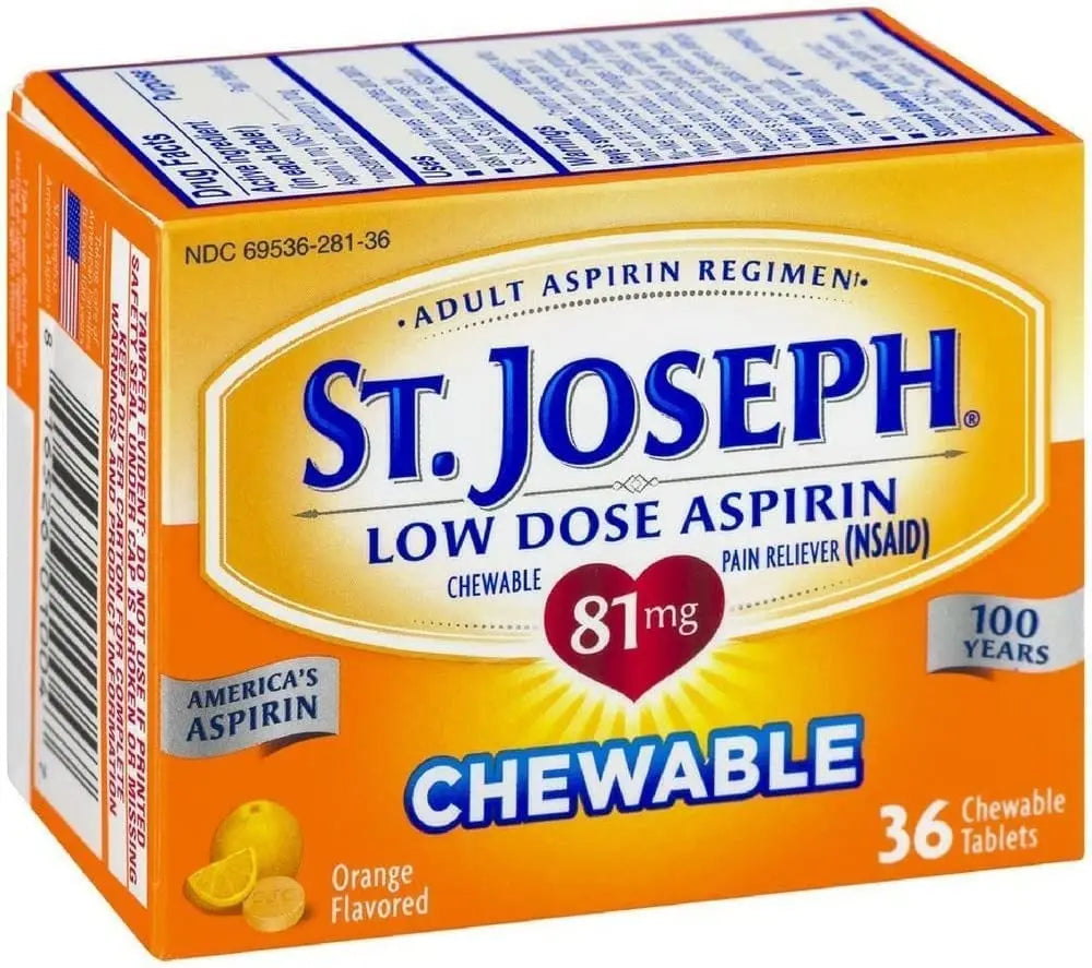 St. Joseph Orange Chewable 81mg Aspirin, 36 Tablets (Pack of 3) St. Joseph Au supplements