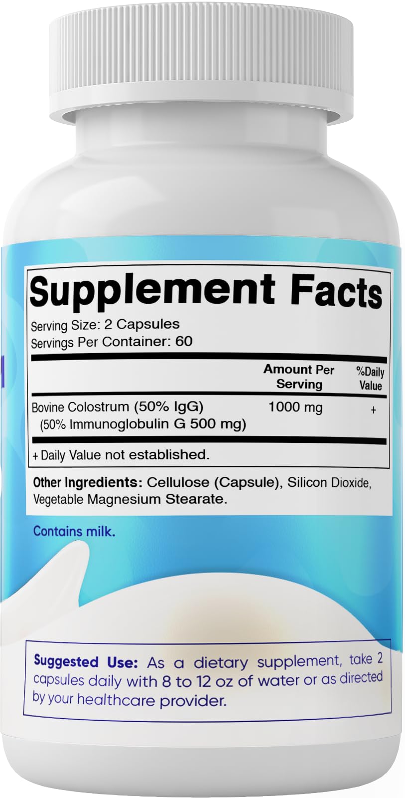 Vitamatic Bovine Colostrum Supplement 1000 mg per Serving - 50% Highest IgG - Supplement for Gut Health, Hair Growth, Beauty, Muscle Recovery, & Immune Support - 120 Capsules - 2 Pack Vitamatic Au supplements