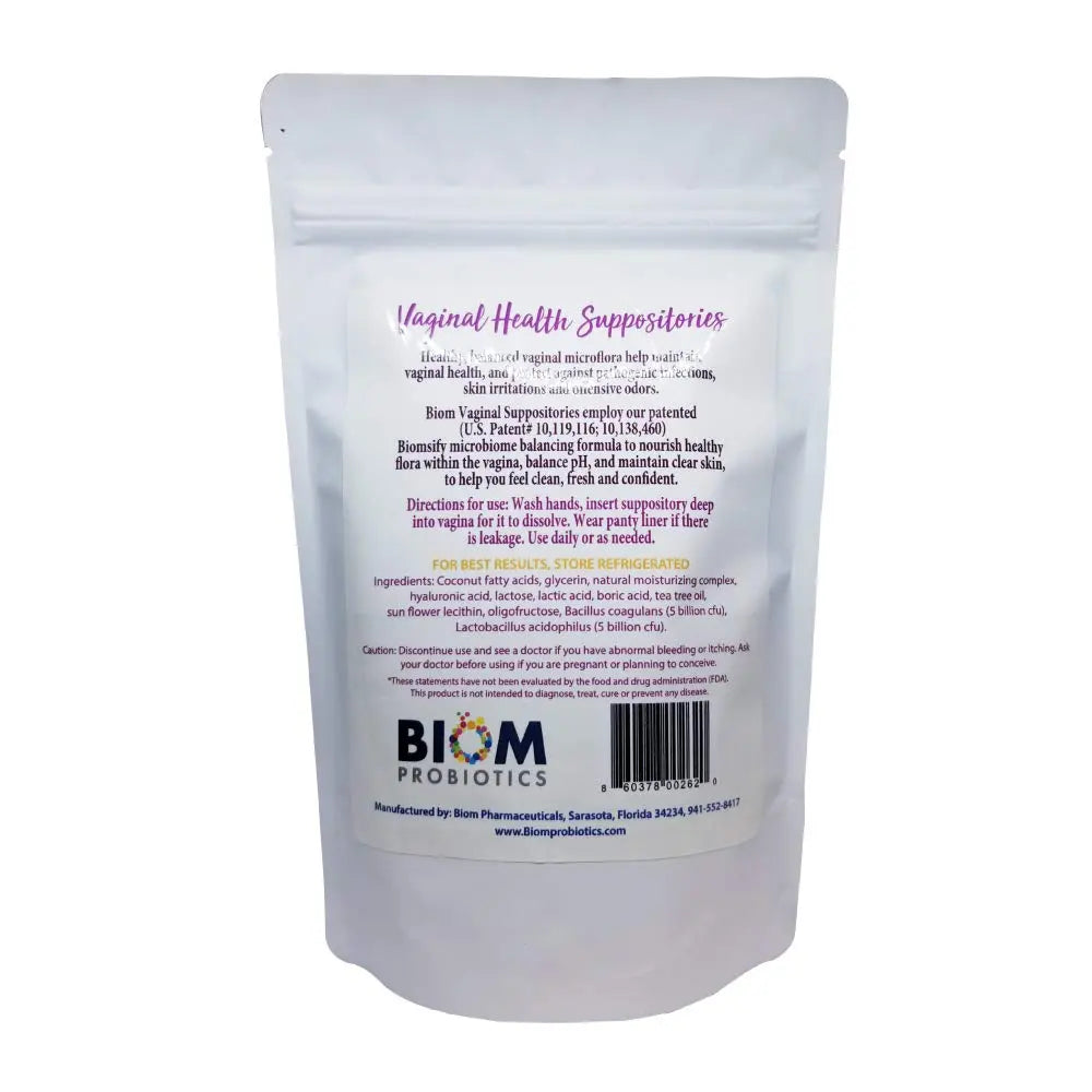 Biom Probiotics Prebiotics Boric acid Suppositories . Feminine Health Probiotic for Infections & pH Essentials VEGAN,PARABEN-FREE (10) Biom Probiotics Au supplements