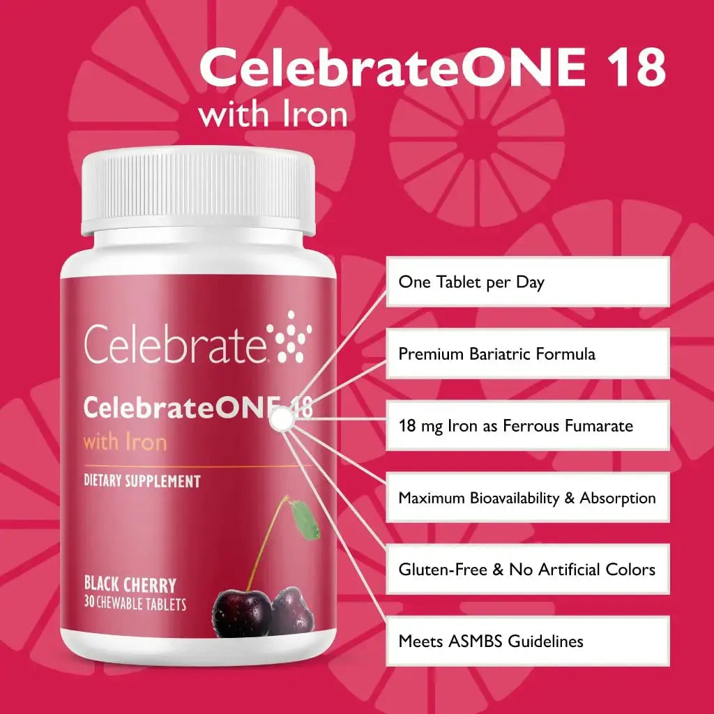 Celebrate Vitamins CelebrateONE 18 Chewables, 18mg Iron - Once Daily Bariatric Multivitamin, Essential Vitamins & Minerals Celebrate Bariatric Supplements Au supplements