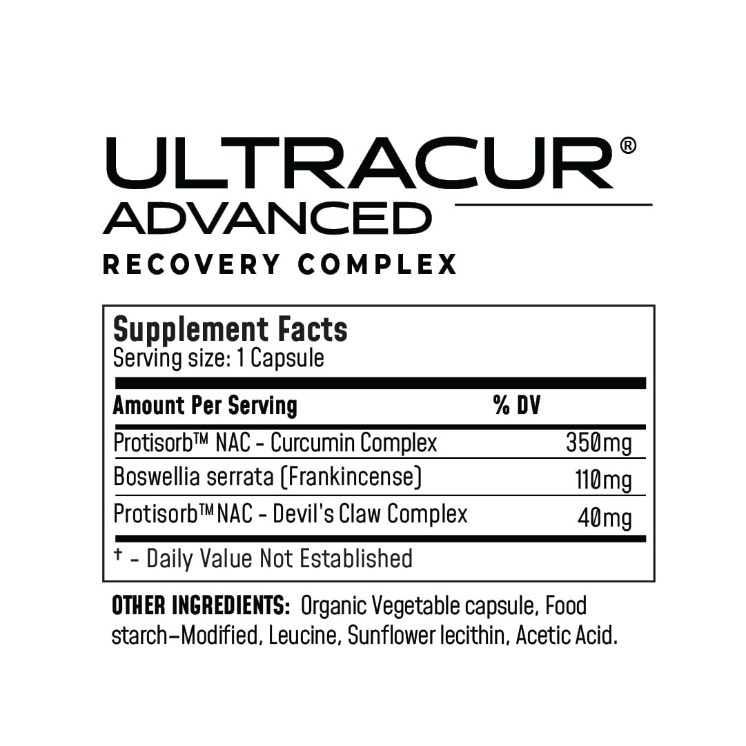 UltraCur Advanced Joint Support Supplement with High Absorption Curcumin - Extra Strength Protisorb Liquid Protein Scaffold - Supports Mobility & Flexibility with Devils Claw & Boswellia - 60 Capsules UltraCur Au supplements