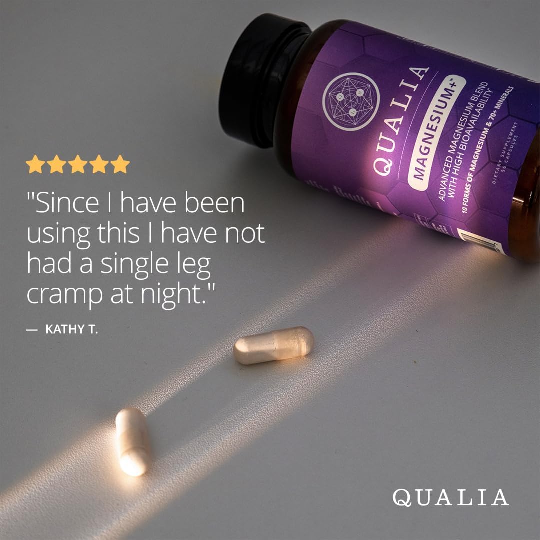 Qualia Magnesium Supplement | 10 Bioavailable Forms, Including Magnesium Glycinate, with 70+ Supporting Minerals, +7 Amino Acids | Doctor-Formulated to Support Sleep, Stress Relief, Heart, Relaxation QUALIA LIFE SCIENCES Au supplements