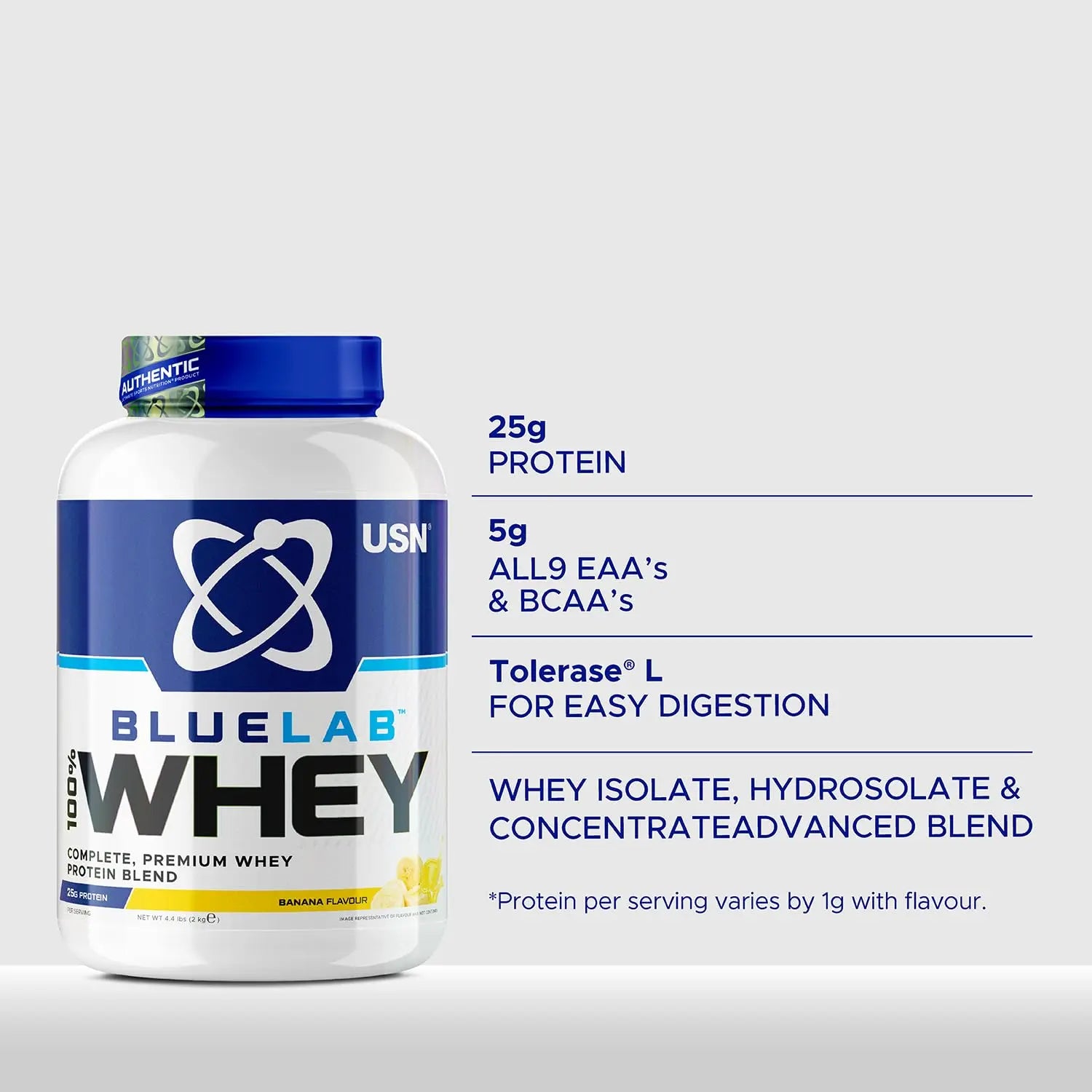 USN Blue Lab Whey Protein Powder: Banana - Whey Protein 2kg - Post-Workout USN Au supplements