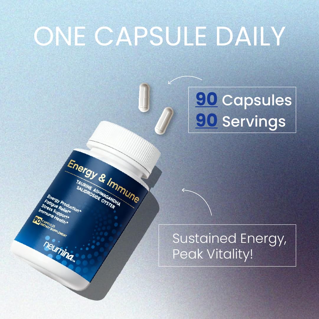 NEUMINA Men's Energy & Immune Complex, Energy Production, Fatigue Relief, Stress Support, Immune Health, Non-GMO, Made in USA, 90 Servings NEUMINA Au supplements