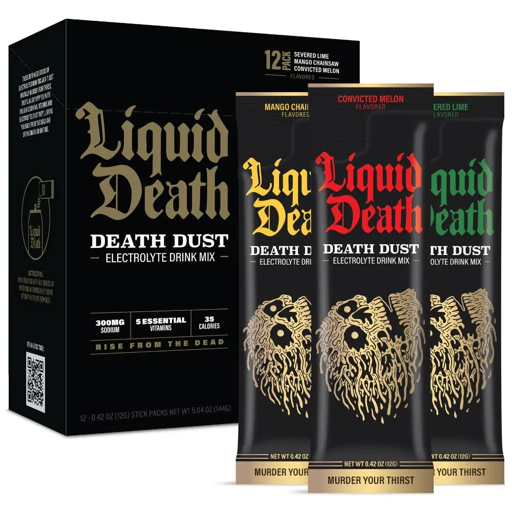 Liquid Death Electrolyte Death Dust - Hydration Powder Packets - 3 Flavors - 12-Stick Liquid Death Au supplements