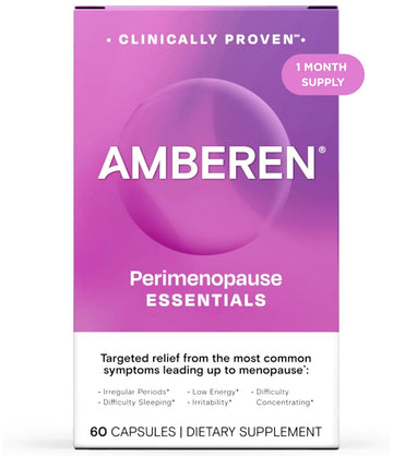 Amberen Perimenopause, Peri-Menopause Multi-Symptom Relief, Vitamin B, Vitamin E & Antioxidants Supplement, Clinically Shown to Help Support Hormone Balance, Hot Flashes & Night Sweats, 60 Count Amberen Au supplements