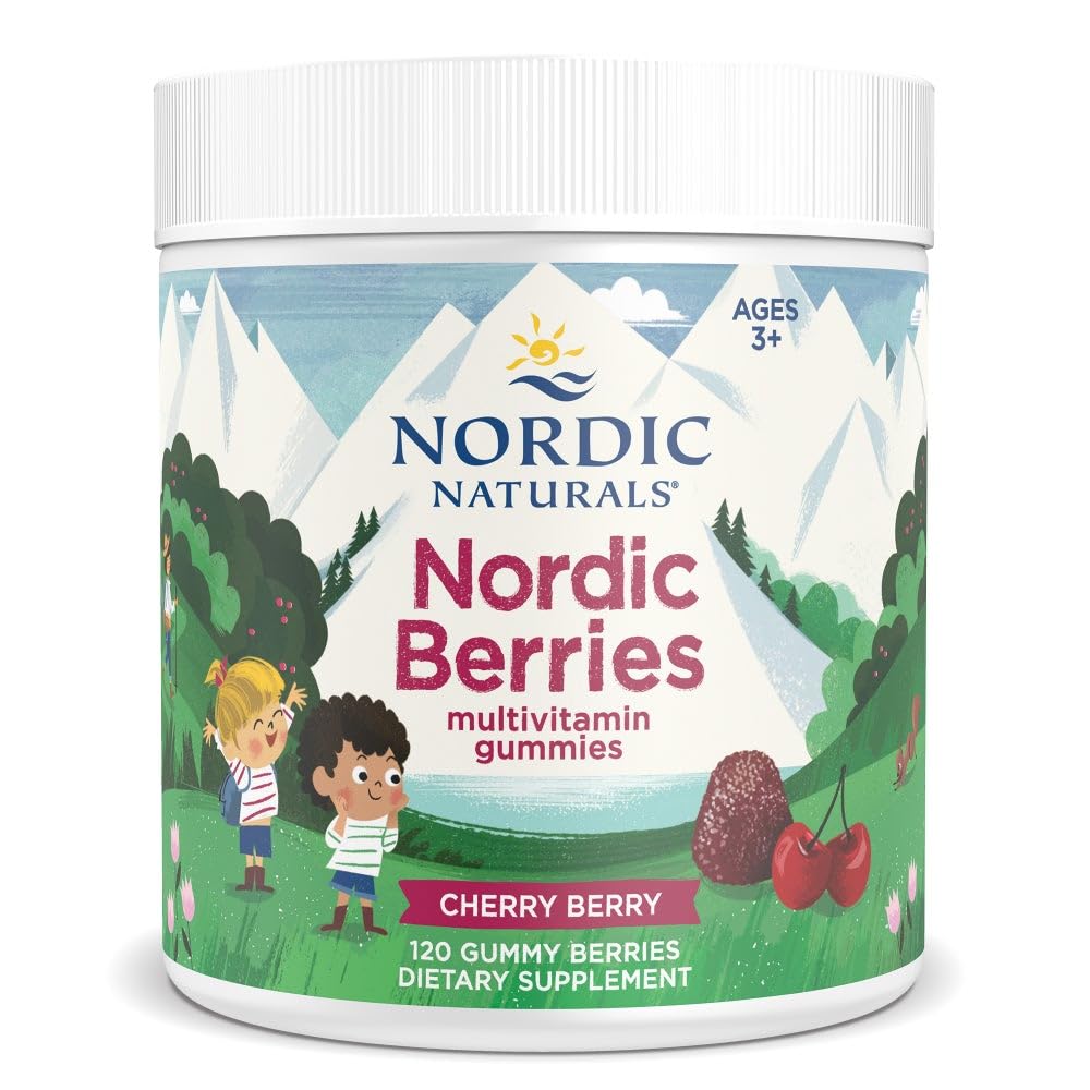 Nordic Naturals Nordic Berries, Cherry Berry - 120 Gummy Berries - Great-Tasting Multivitamin for Ages 2+ - Growth, Development, Optimal Wellness - Non-GMO, Vegetarian - 30 Servings Nordic Naturals Au supplements
