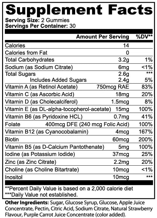 ZMZM LABS Multivitamin Gummies – Strawberry Flavor, 60 Gummies, Vegan, Gelatin-Free, Halal-Friendly Daily Vitamin Supplement ZMZM LABS Au supplements