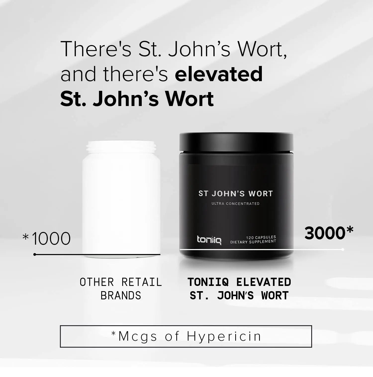 1,000mg Ultra High Strength St. John's Wort Capsules (Non-GMO) - 7X Concentrated Toniiq Au supplements