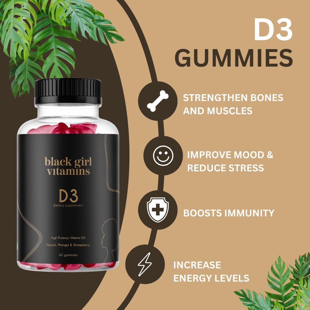 Black Girl Vitamins Complete Wellness Essentials - 30-Day Bundle with D3 Gummies, Probiotics, Hair-Skin-Nails + Sea Moss - 8 Key Nutrients for Immune, Skin & Energy Support Black Girl Vitamins Au supplements