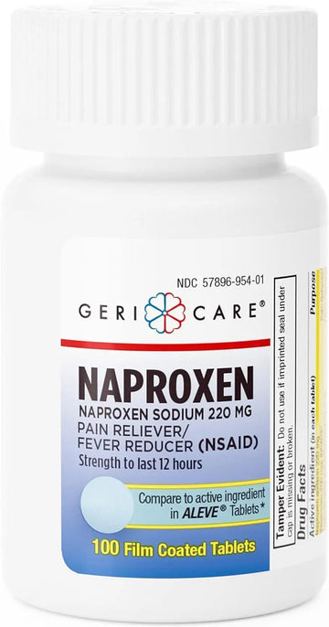 GeriCare Naproxen Sodium Tablets, 220mg (100 Count)- NSAID Extra-Strength Pain Relief for Headache, Arthritis, Muscle Aches, Menstrual Cramps- Film-Coated Naproxen, Anti-Inflammatory & Fever Reducer GeriCare Au supplements