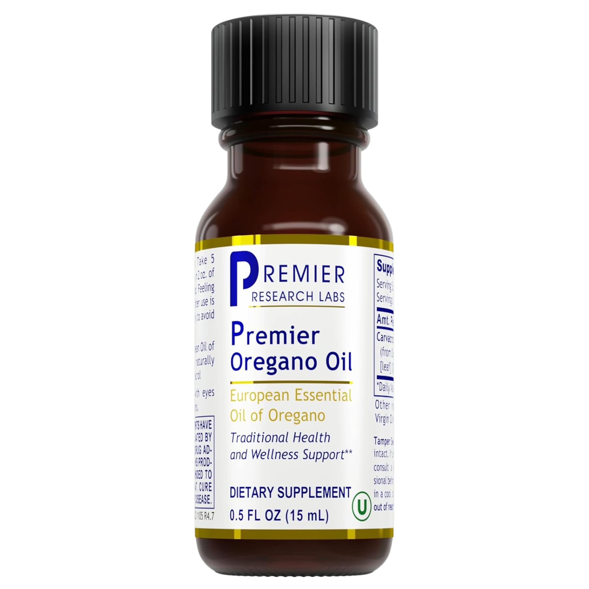 Premier Research Labs Premier Oregano Oil - Oil of Oregano Drops with Carvacrol, Edible Oregano Essential Oil Supplement for Immune & Gut Health - 0.5 Fl Oz Premier Research Labs Au supplements