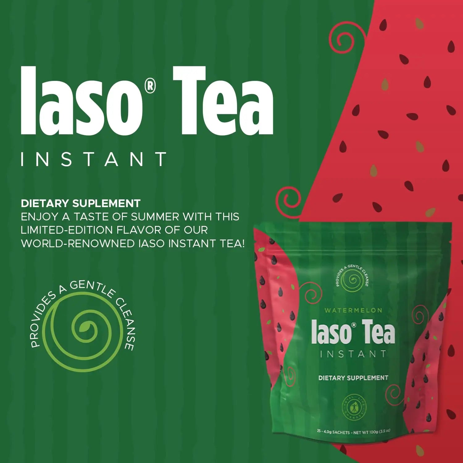Iaso Instant Tea Watermelon Flavor - 4 grams (25 Sachets) Total Life Changes Au supplements